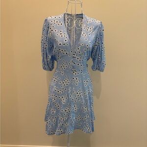 Blue Floral Women's Dress
